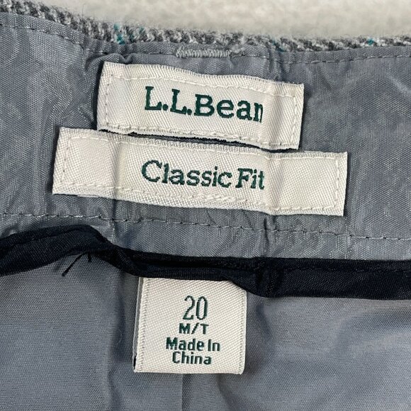 NEW LL Bean Womens 20 Medium Tall Classic Fit Plaid Pants Straight Leg - Picture 4 of 9